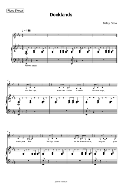 Ноты, аккорды Betsy Cook - Docklands