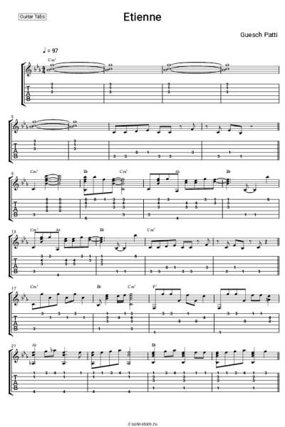 Ноты, аккорды Guesch Patti - Etienne