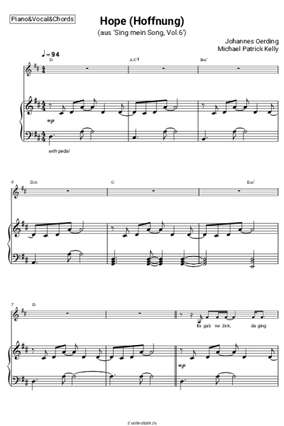 undefined Johannes Oerding, Michael Patrick Kelly - Hope (Hoffnung) (aus 'Sing mein Song, Vol.6')