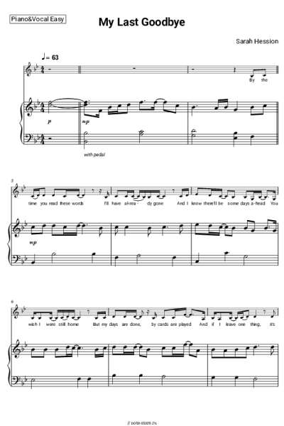undefined Sarah Hession - My Last Goodbye