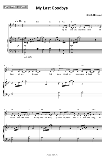 undefined Sarah Hession - My Last Goodbye
