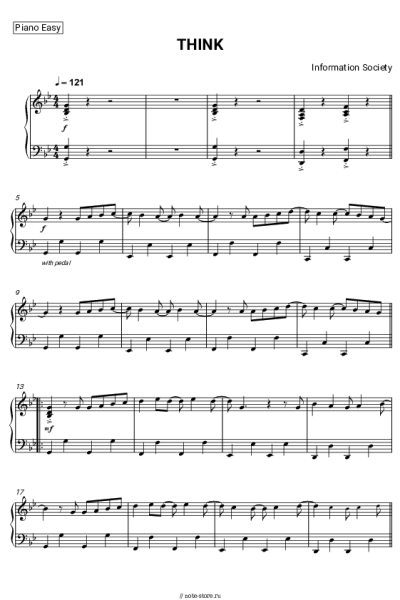 Ноты, аккорды Information Society - Think
