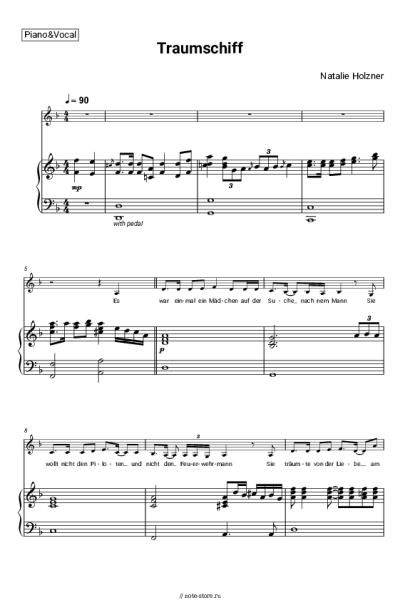 Ноты, аккорды Natalie Holzner - Traumschiff