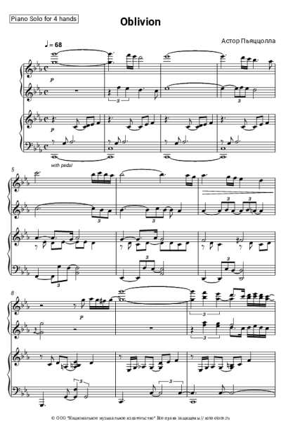 Ноты, аккорды Астор Пьяццолла - Oblivion