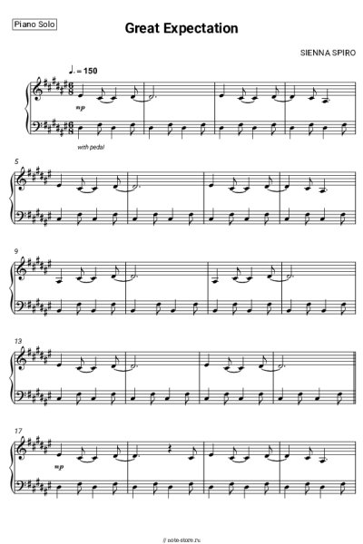 Ноты, аккорды SIENNA SPIRO - Great Expectation