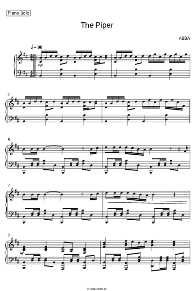 Ноты, аккорды ABBA - The Piper