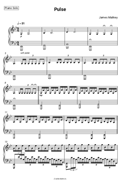 Ноты, аккорды James Malikey - Pulse