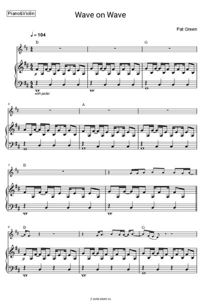 Ноты, аккорды Pat Green - Wave On Wave