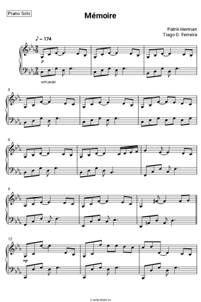 Ноты, аккорды Patrik Herman, Tiago D. Ferreira - Mémoire