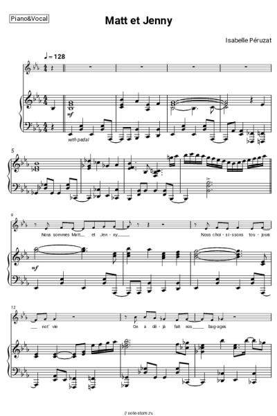 Ноты, аккорды Isabelle Péruzat - Matt et Jenny