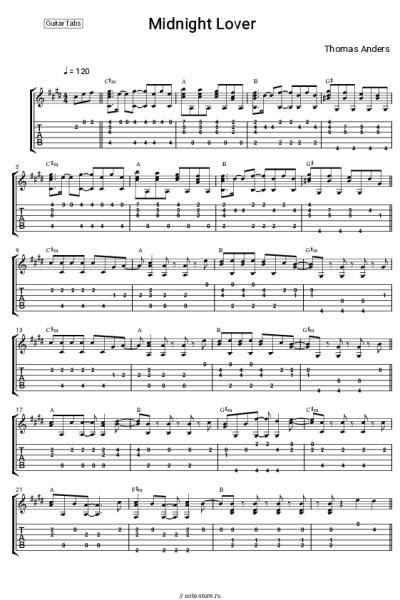 Ноты, аккорды Thomas Anders - Midnight Lover
