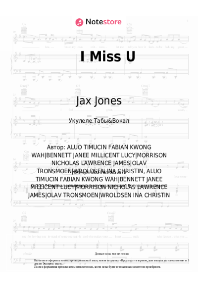 Ноты, аккорды Jax Jones, Au/Ra - I Miss U