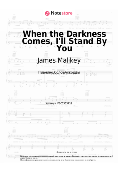 undefined James Malikey - When the Darkness Comes, I'll Stand By You