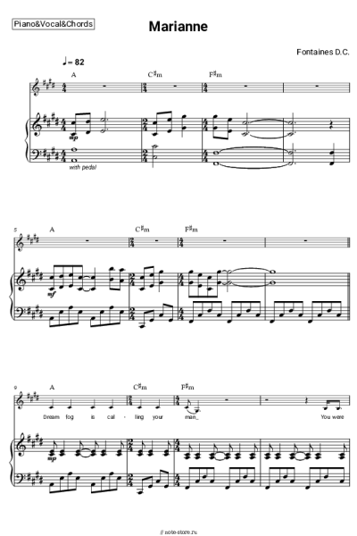 Ноты, аккорды Fontaines D.C. - Marianne