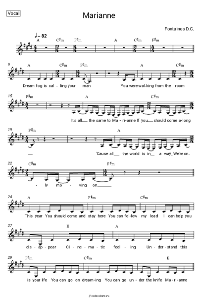 Ноты, аккорды Fontaines D.C. - Marianne