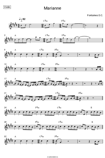 Ноты, аккорды Fontaines D.C. - Marianne