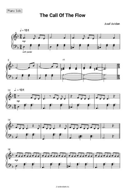 Ноты, аккорды Asaf Avidan - The Call of the Flow