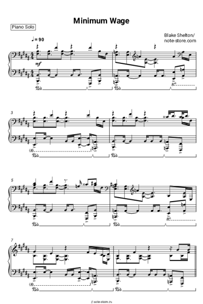 Ноты, аккорды Blake Shelton - Minimum Wage