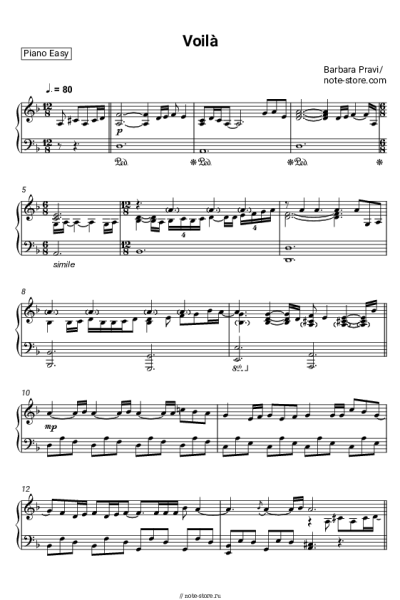 Ноты, аккорды Barbara Pravi - Voila