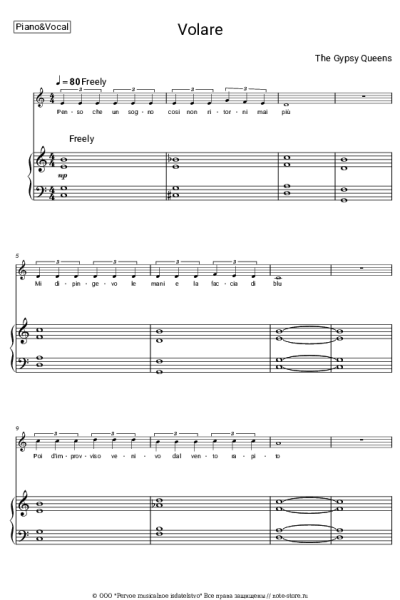 Ноты, аккорды The Gypsy Queens - Volare