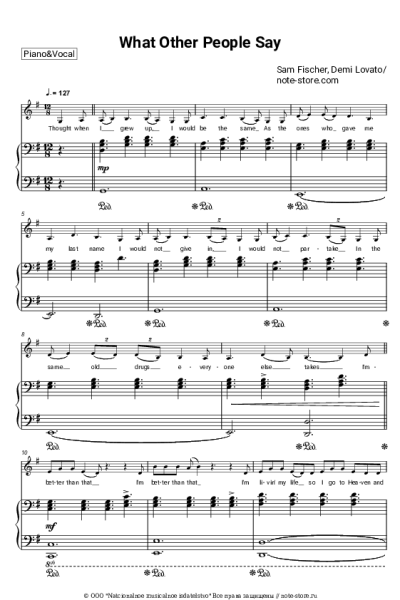 Ноты, аккорды Demi Lovato, Sam Fischer - What Other People Say