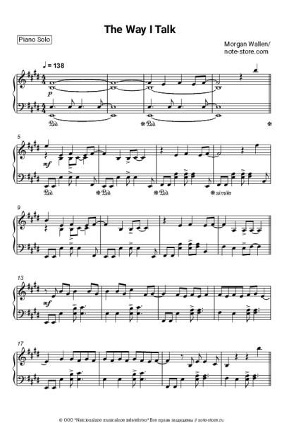 Ноты, аккорды Morgan Wallen - The Way I Talk