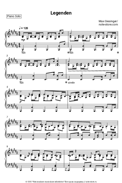 Ноты, аккорды Max Giesinger - Legenden