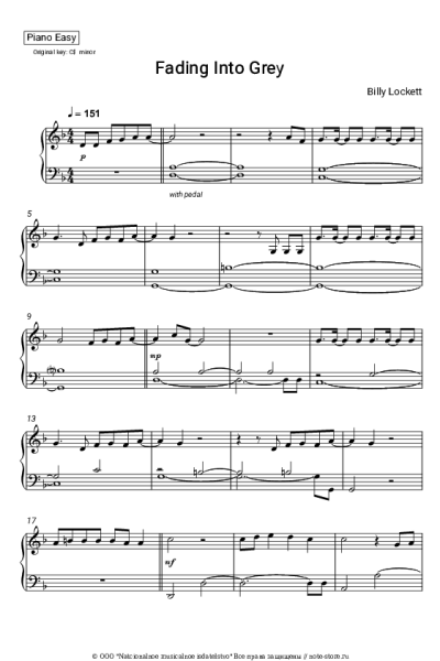 Ноты, аккорды Billy Lockett - Fading Into Grey