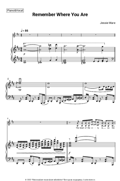 Ноты, аккорды Jessie Ware - Remember Where You Are