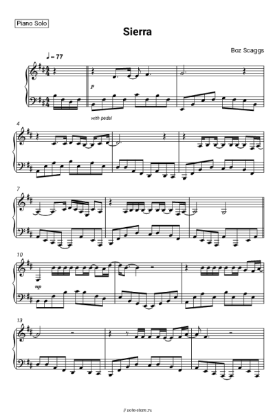 Ноты, аккорды Boz Scaggs - Sierra