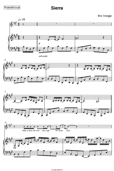 Ноты, аккорды Boz Scaggs - Sierra