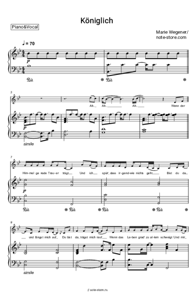 Ноты, аккорды Marie Wegener - Königlich