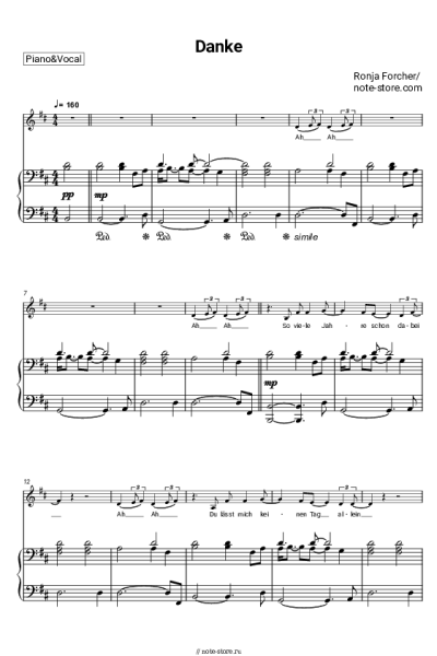 Ноты, аккорды Ronja Forcher - Danke