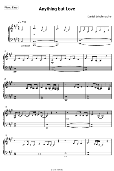 Ноты, аккорды Daniel Schuhmacher - Anything but Love