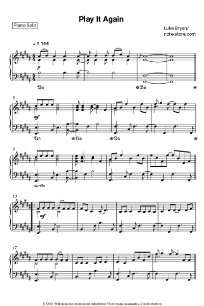 Ноты, аккорды Luke Bryan - Play It Again