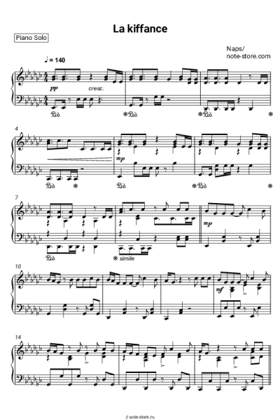 Ноты, аккорды Naps - La kiffance