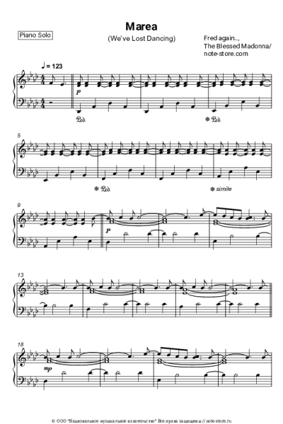 Ноты, аккорды Fred again.., The Blessed Madonna - Marea (We’ve Lost Dancing)