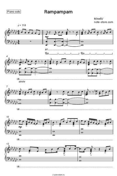 Ноты, аккорды Minelli - Rampampam