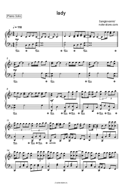 Ноты, аккорды Sangiovanni - lady