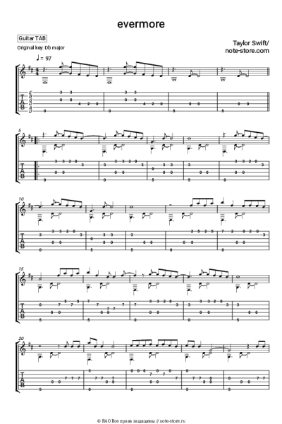 Ноты, аккорды Taylor Swift, Bon Iver - Evermore
