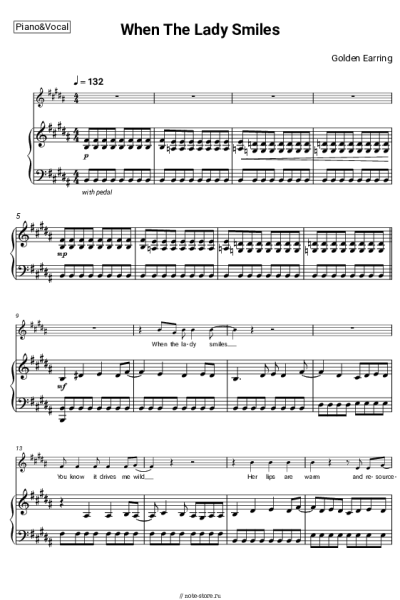 Ноты, аккорды Golden Earring - When The Lady Smiles