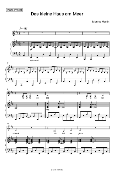 Ноты, аккорды Monica Martin - Das kleine Haus am Meer