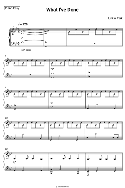 Ноты, аккорды Linkin Park - What I've Done (из фильма 'Трансформеры')