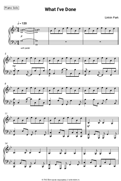 Ноты, аккорды Linkin Park - What I've Done (из фильма 'Трансформеры')