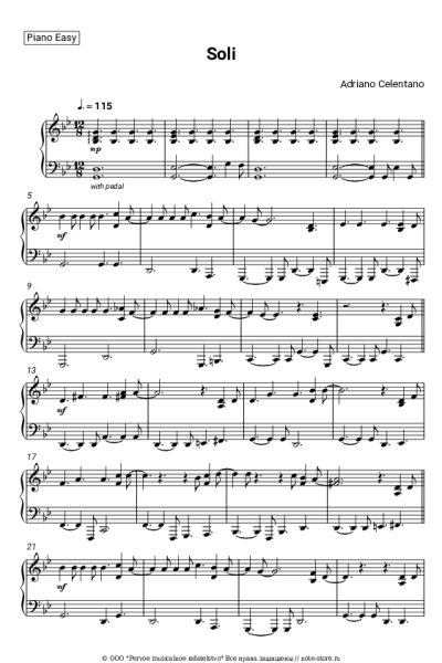 Ноты, аккорды Adriano Celentano - Soli