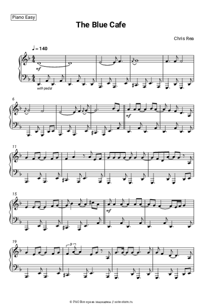 Ноты, аккорды Chris Rea - The Blue Cafe