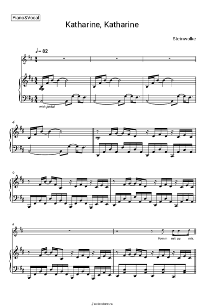 Ноты, аккорды Steinwolke - Katharine katharine