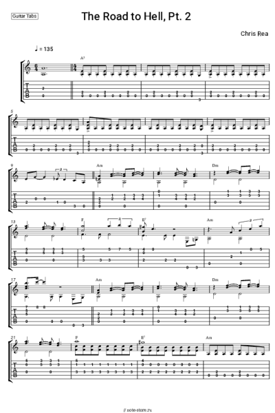 Ноты, аккорды Chris Rea - The Road to Hell, Pt. 2