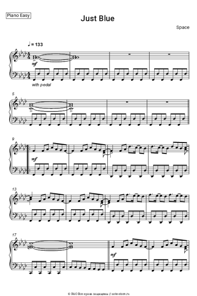 Ноты, аккорды Space - Just Blue