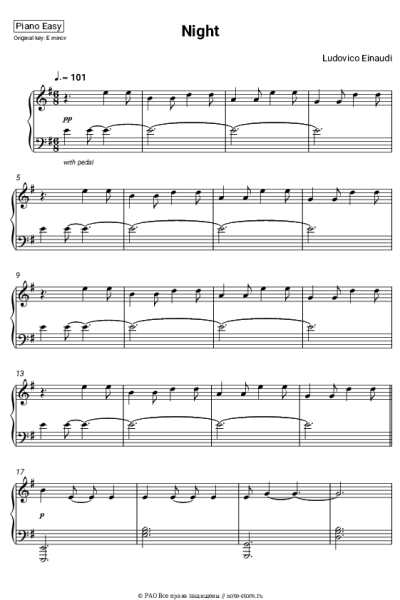 Ноты, аккорды Ludovico Einaudi - Night